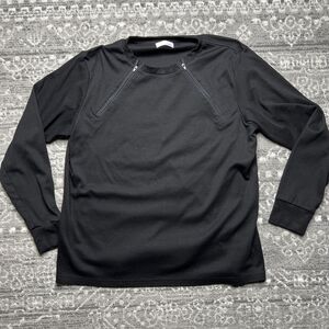 Comfy Chemo Long Sleeve Top Womens XL Black Dual Zipper Chemotherapy